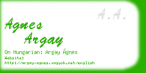 agnes argay business card