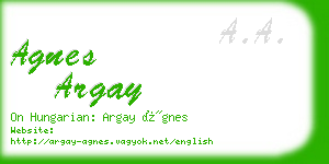 agnes argay business card